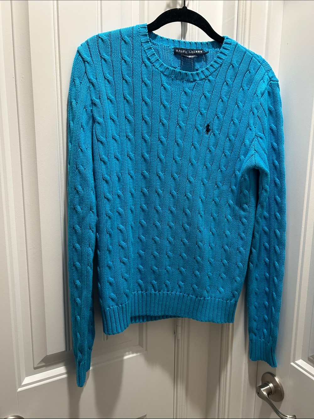 Ralph Lauren Women’s Cable-Knit Crewneck Sweater - Turquoise Blue
